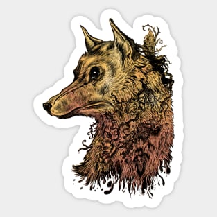 Snarky Wolf Head Sticker